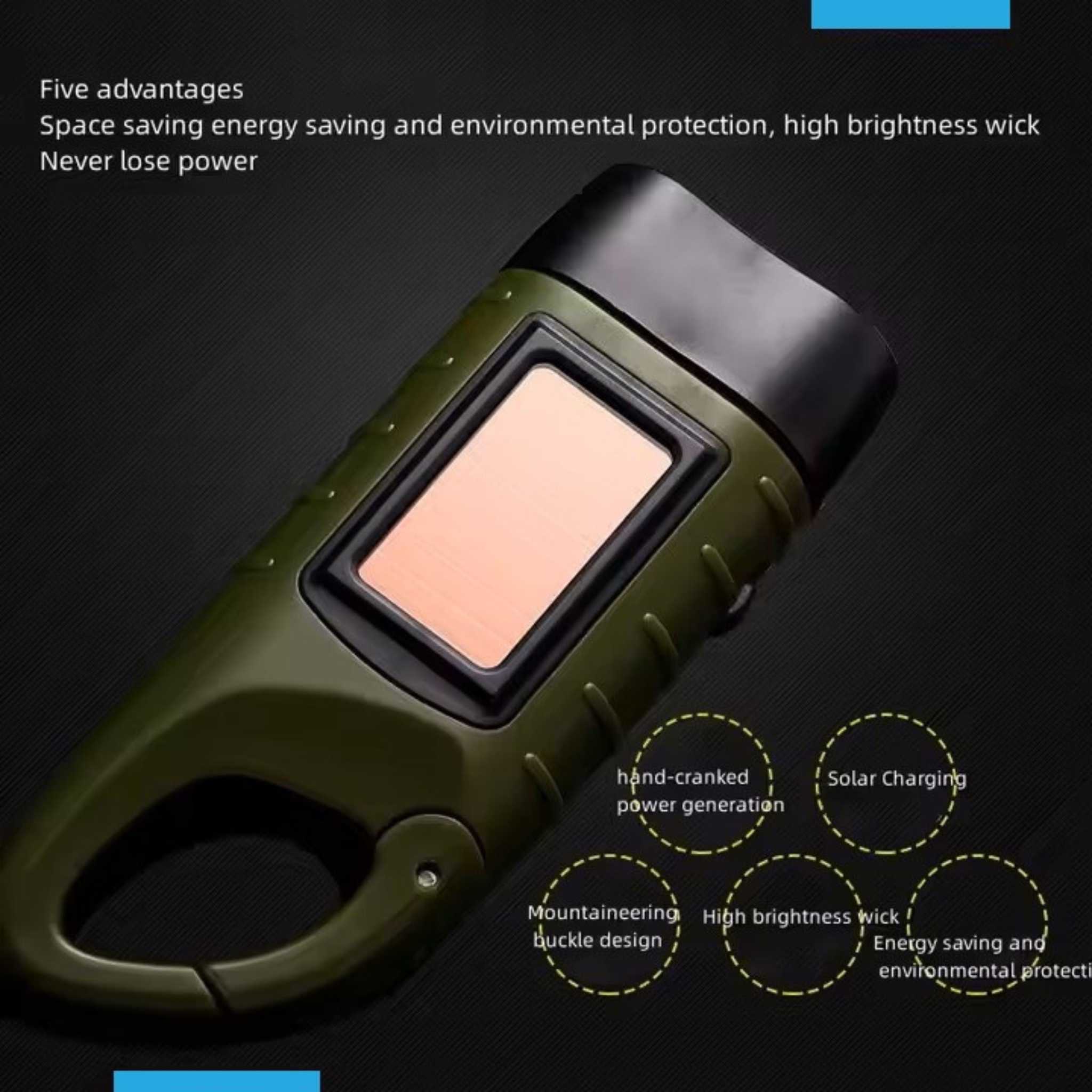 Hand Crank Solar Powered Flashlight